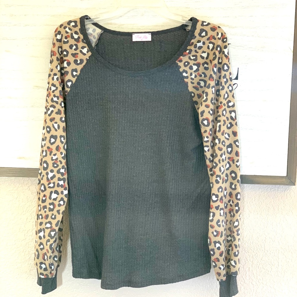 Long sleeve waffle shirt